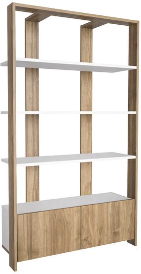 Напольная полка Kalune Design Elena 875ZNA4614, белый цв./ореховый цв., 160 см x 93.6 см x 31.5 см
