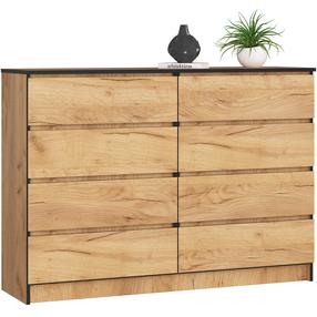 Komoda Akord K140 8SZ CLP PK, craft oak sp., 99 cm x 138.4 cm x 40 cm