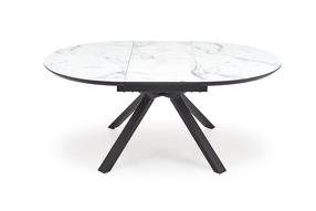Stalas išskleidžiamas Vertigo, balta sp./juoda sp., 130 - 180 cm x 130 cm x 76 cm