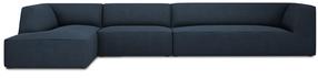 Kampinė sofa Micadoni Home Ruby 5 Seats, tamsiai mėlyna sp., kairinė, 366 x 180 cm x 69 cm