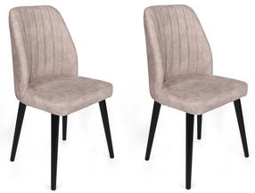 Kėdžių rinkinys Kalune Design Alfa 469 974NMB1643, matinė, juoda sp./kreminė sp., 49 cm x 50 cm x 90 cm, 2 vnt.
