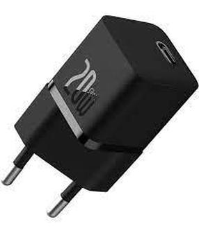 Adapteris Baseus GaN5 20W Mini, USB Type C, juoda sp., 20 W