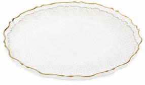 Lėkštutė desertinė Homla Lisala, 21 cm x 21 cm x 1 cm, skaidri sp./aukso sp.