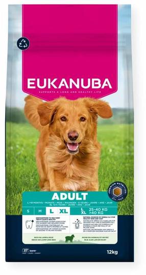 Сухой корм для собак Eukanuba Adult Large Lamb and Rice, баранина/рис, 12 кг