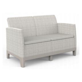 Lauko sofa Keter Scandi Form 2, šviesiai pilka sp./šviesiai smėlinė, 124.5 cm x 73 cm x 77.5 cm