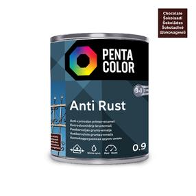 Emaliniai dažai, metalo konkstrukcijoms, apsaugant nuo korozijos Pentacolor Anti Rust, pusiau blizgus, 0.9 l, šokolado sp.