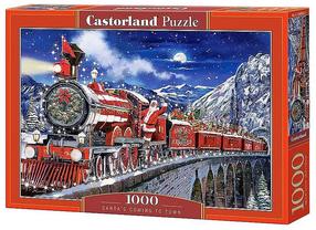 Dėlionė Castorland Santas Coming To Town 1000 el. C-104833-2, 47 cm x 68 cm, 1000 vnt., įvairių spalvų