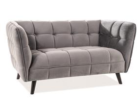 Sofa Modern Castello 2 Velvet, pilka, 85 x 145 cm x 78 cm