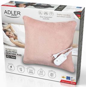 Apsildāmais spilvens Adler AD 7444, rozā krās., 38 cm x 38 cm