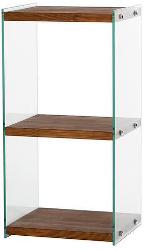 Knygų lentyna Kalune Design Acqua 2, skaidri sp./ruda sp., 80 cm x 40 cm x 35 cm