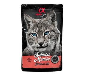 Šlapias kačių maistas Alpha Spirit Mousse Sterilised, lašiša, 0.085 kg