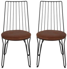 Kėdžių rinkinys Kalune Design Ada 281 974NMB1191, matinė, ruda sp./juoda sp., 44 cm x 44 cm x 84 cm, 2 vnt.