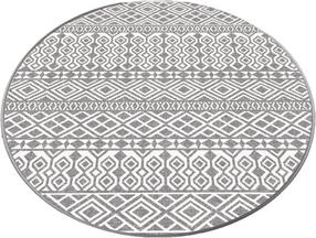 Vannas istabas paklājs Foutastic Order, balta krās./pelēka krās., 80 cm x 80 cm, Ø 80 cm