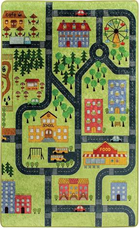 Kilimas Conceptum Hypnose Small Town 876CHL1152, įvairių spalvų/žalia sp., 160 cm x 100 cm