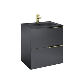 Vonios spintelė po praustuvu Elita Soho 60 2DR, matinė juoda sp., 45.3 cm x 60 cm x 63.5 cm