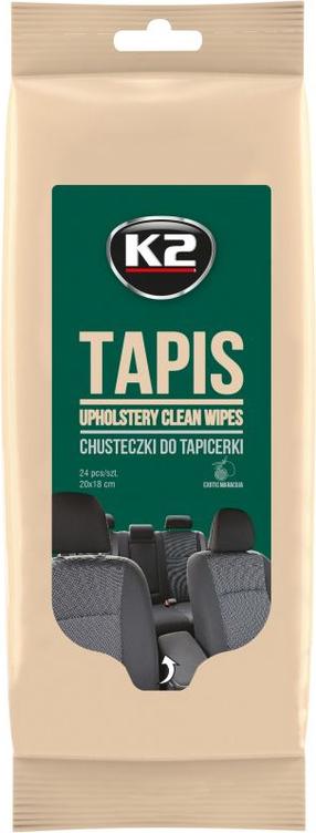 Mitrās salvetes automašīnu polsterēšanai K2 TAPIS, 24 gab.