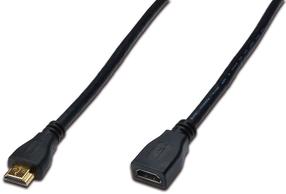 Vads Assmann Cable HDMI to HDMI HDMI 19 pin male, HDMI 19 pin female, 3 m, melna krās.