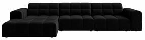 Kampinė sofa Cosmopolitan Design Chicago Bluvel 19, juoda sp., kairinė, 167 x 294 cm x 78 cm