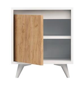 Naktsskapītis Kalune Design Piona 811MDD3418, ozola krās./balts krās., 52 cm x 45 cm x 40 cm
