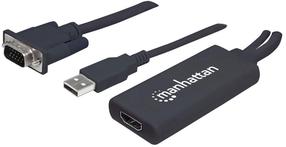 Adapteris Manhattan VGA / HDMI, USB A male, 0.29 m, juoda