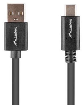 Kabelis Lanberg AKLAGKU00000117, 1x USB Type-C/1 x USB Type-A, 180 cm, melna krās.
