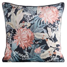 Dekoratīvs spilvena pārvalks Velvet 113, melna krās./daudzkrāsaina, 45 cm x 45 cm