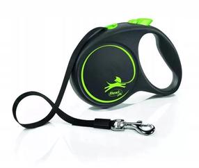 Automatinis pavadėlis Flexi Black Design, juoda sp./žalia sp., L 5m