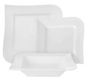 Pusdienu servīze Ambition Wave, porcelāna, balta krās., 18 gab.
