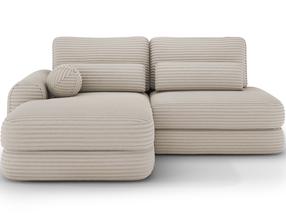 Kampinė sofa - lova Ripeli, smėlio sp., kairinė, 175 x 217 cm x 96 cm