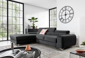 Kampinė sofa Grayson Nube 6, tamsiai pilka sp., kairinė, 205 x 278 cm x 92 cm