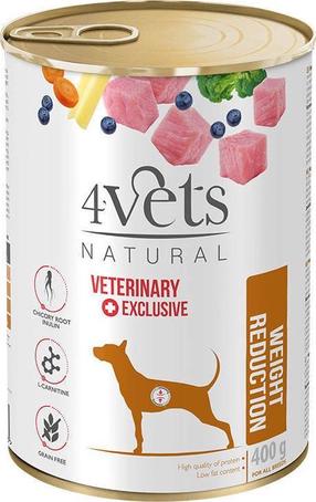 Šlapias šunų maistas 4Vets Natural Veterinary Exclusive Weight Reduction, 0.4 kg