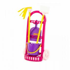 Mājsaimniecības rotaļlieta, tīrīšanas komplekts Wader-Polesie Cleaning Trolley, rozā krās.
