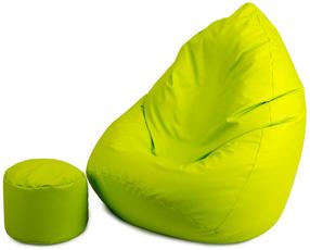 Кресло-мешок с пуфом Mega Comfort XXL 011, светло-зеленый цв.