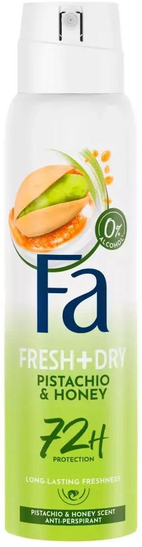 Moteriškas dezodorantas Schwarzkopf FA Fresh & Dry Pistachio & Honey, 150 ml