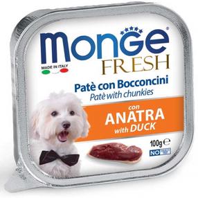 Влажный корм для собак Monge Fresh, мясо утки, 0.1 кг