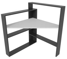 Stūra rakstāmgalds Kalune Design Kelly 875ZNA4635, 93.6 cm x 107 cm, 114 cm, balta krās./melna krās.