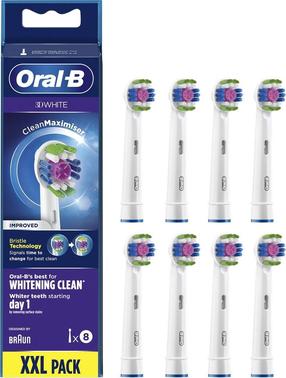 Elektrinio dantų šepetėlio galvutė Oral-B 3D White, balta sp., 8 vnt.