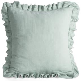 Наволочка для декоративной подушки Muslin JA216-04, мятный (mint) цв., 45 см x 45 см