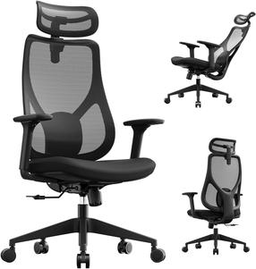 Darbo kėdė SENSE7 Moyo, 57 x 72.5 x 112 - 121.8 cm, juoda sp.