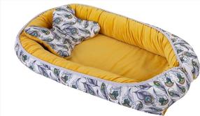 Ligzdiņa BabyMatex Velvet 03, balta krās./dzeltena krās.