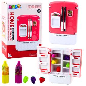 Rotaļu sadzīves tehnika, ledusskapis Lean Toys Home, rozā krās.