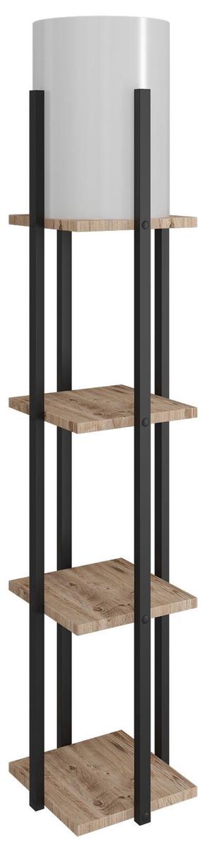 Stāvlampa ar plauktu Opviq Nora 390FLH1148, 60 W, E27, balta krās.