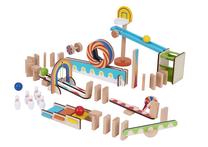 Medinės kaladėlės Tooky Toy Domino Run, 57 vnt.