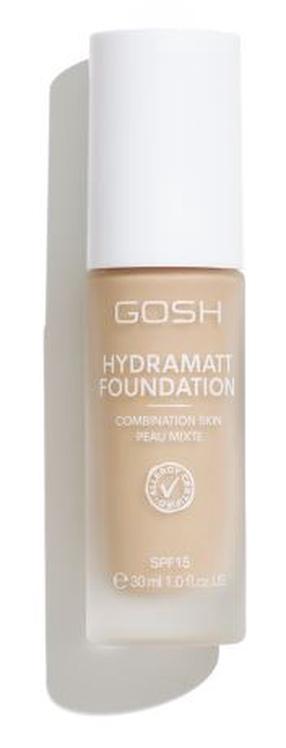 Šķidrā grima bāze Gosh Hydramatt, SPF 15, bēša krās., 004n, 30 ml