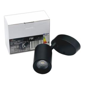 Šviestuvas lubų Tope Tela, LED, 3000 °K, 1 x 7 W, juoda sp. / juoda sp.