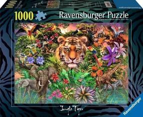 Dėlionė Ravensburger Jungle Tiger, 50 cm x 70 cm, 1000 vnt., įvairių spalvų