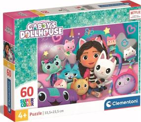 Dėlionė Clementoni SuperColor Gabby's Dollhouse 26202, 23.5 cm x 33.5 cm, 60 vnt., įvairių spalvų
