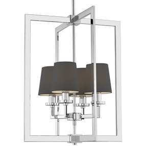 Šviestuvas kabinamas Cosmo Light London P04021CH-BK, E14, 4 x 40 W, juoda sp. / sidabro sp.