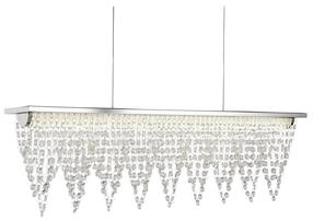 Krištolinis sietynas kabinamas Searchlight Drape 8857CC, LED, 4000 °K x 20.39 W, skaidri sp. / chromo sp.