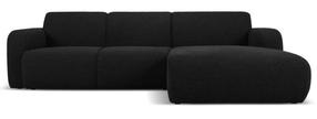 Kampinė sofa Micadoni Home Molino Boucle, juoda sp., dešininė, 250 x 170 cm x 72 cm